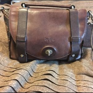 COACH brown leather shoulder bag
